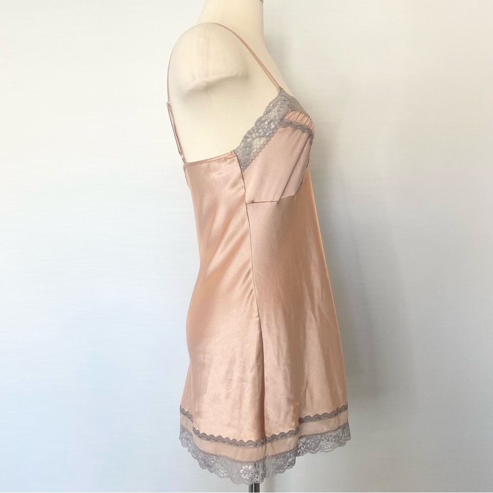 Y2K Victoria’s Secret Silky Satin Pale Pink Vintage Babydoll Chemise Slip Dress - Picture 7 of 8